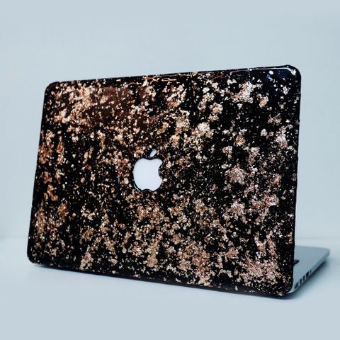 復古金箔系列|Black Champagne Gold|手作 Macbook Case