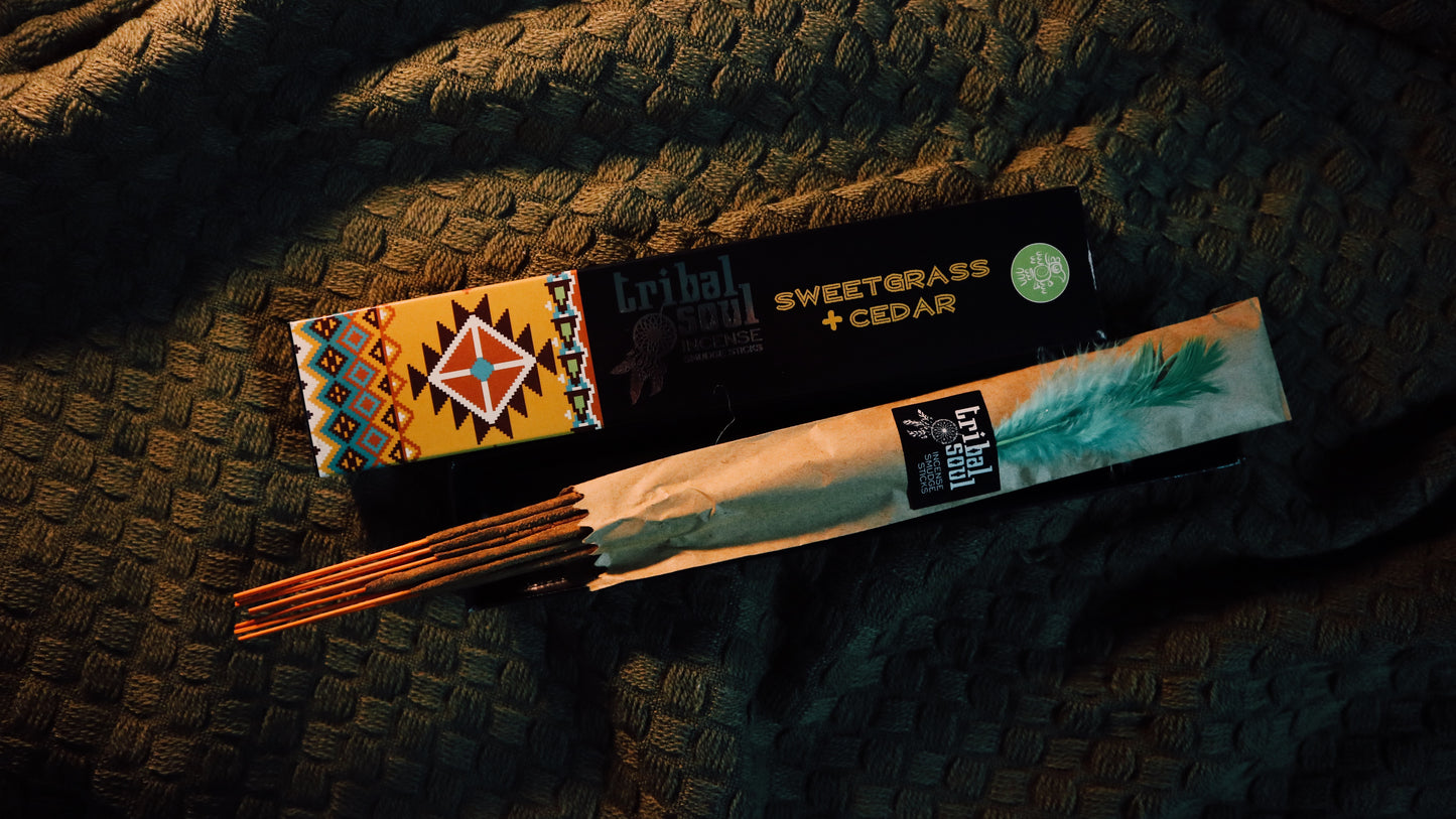 甜草雪松 Sweetgrass & Cedar | 提升內在勇氣&有助睡眠 | Tribal Soul 線香 Incense Sticks